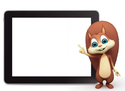 Squirrel with ipad Stock Illustration