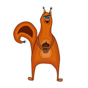 Squirrel isolated on white background. Stock Illustration