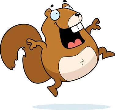 Squirrel Jumping Illustrazione stock