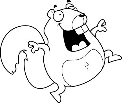 Squirrel Jumping Stock Illustration