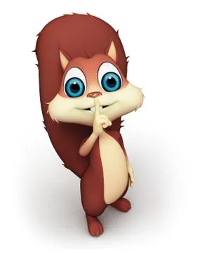 Squirrel with keep silent Stock-Illustration