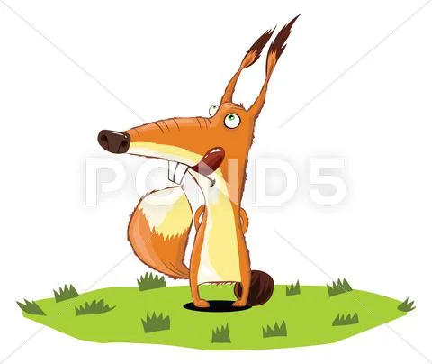Squirrel on the lawn Stock Illustration