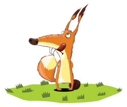 Squirrel on the lawn Stock Illustration