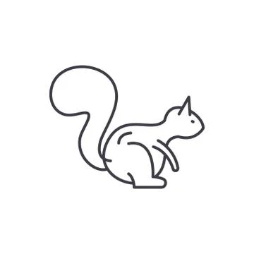 Squirrel line icon concept. Squirrel vector linear illustration, symbol, sign 스톡 일러스트