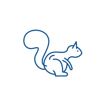 Squirrel line icon concept. Squirrel flat vector symbol, sign, outline Stock Illustration