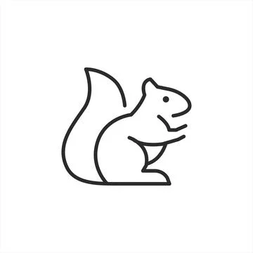 Squirrel Line Icon Stock Illustration