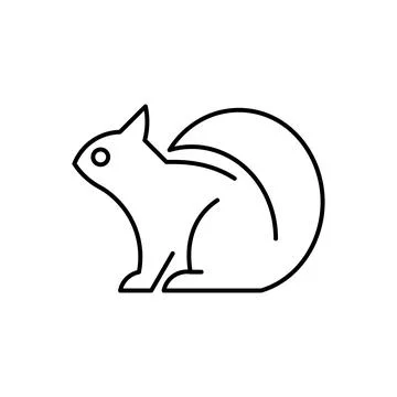 Squirrel line icon Stock Illustration
