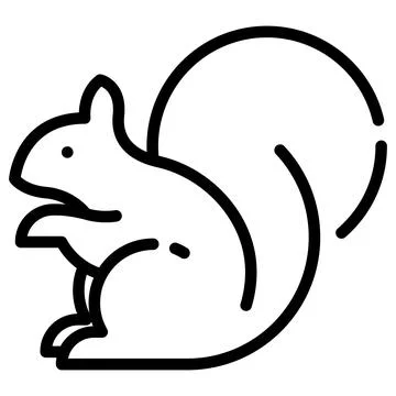 Squirrel Line Icon Vector with Editable Stroke Illustrazione stock