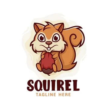 Squirrel Logo Design Vector Template 스톡 일러스트