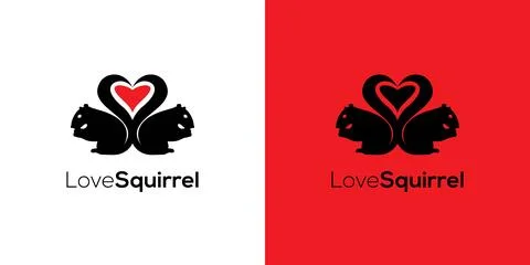 The squirrel logo loves each other is simple and cheerful 库存插图