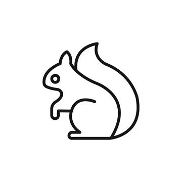 Squirrel logo sign vector outline イラスト素材