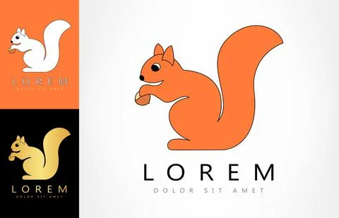 Squirrel logo vector. Animal design. Stock Illustration