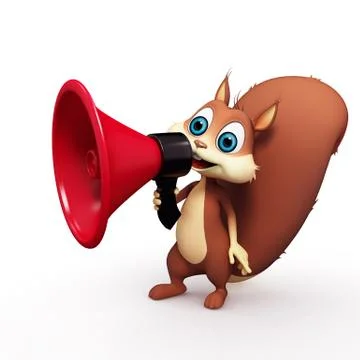 Squirrel with loud speaker Illustrazione stock