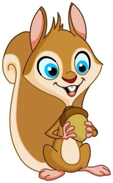 Squirrel with nut Stock Illustration