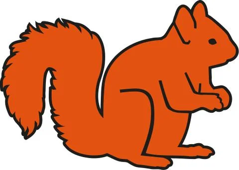Squirrel orange with contour Stock Illustration