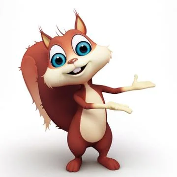 Squirrel with pointing Illustrazione stock