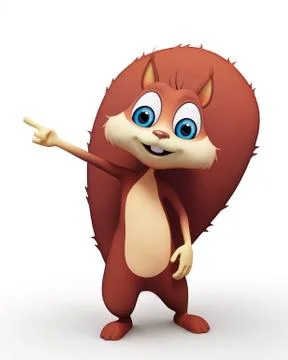 Squirrel with pointing Stock Illustration