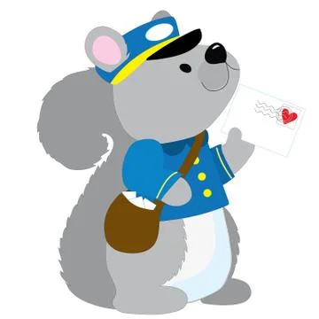 Squirrel Postman Stock Illustration