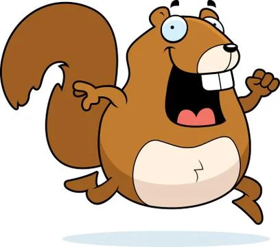 Squirrel Running Stock Illustration