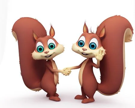 Squirrel with shake hand Stock Illustration