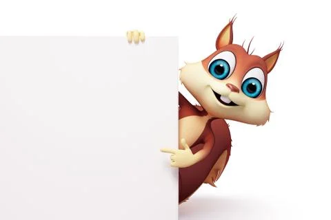 Squirrel with sign Illustrazione stock