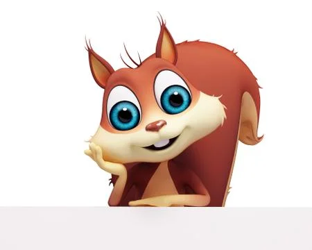 Squirrel with sign Illustrazione stock