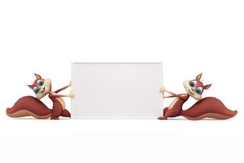 Squirrel with sign 스톡 일러스트