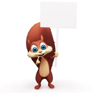 Squirrel with sign Stock Illustration