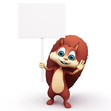Squirrel with sign Stock Illustration