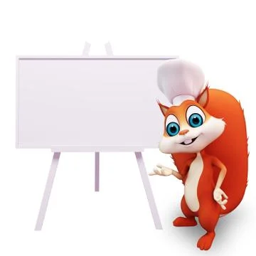 Squirrel with sign Illustrazione stock