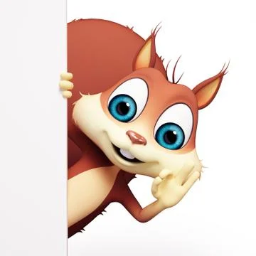 Squirrel with sign Stock Illustration