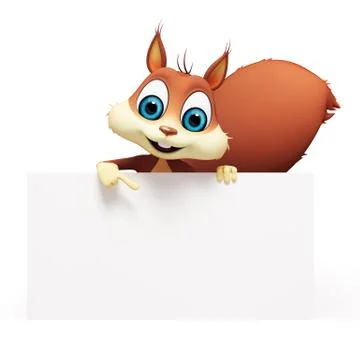 Squirrel with sign Illustrazione stock