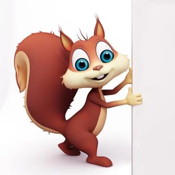 Squirrel with sign Stock Illustration
