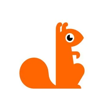 Squirrel sign isolated. bun tree-dwelling rodent with a bushy tail Stock Illustration