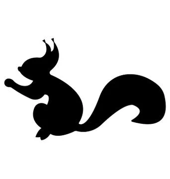 Squirrel Silhouette. Stock Illustration