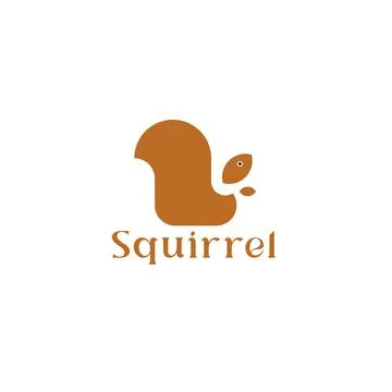 Squirrel silhouette logo Stock Illustration