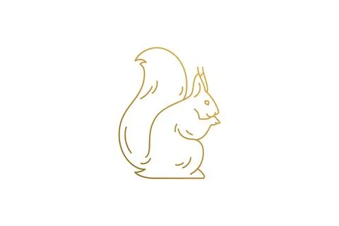 Squirrel silhouette modern linear style vector illustration. Stock Illustration
