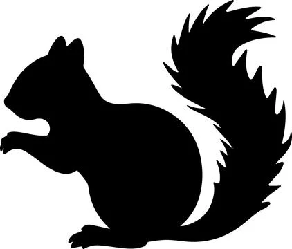 Squirrel Silhouette Vector Illustration White Background Stock Illustration