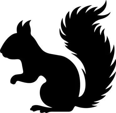 Squirrel Silhouette Vector Illustration White Background Stock Illustration