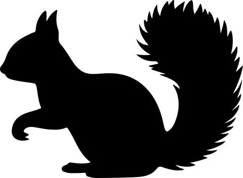 Squirrel Silhouette Vector Illustration White Background Stock Illustration