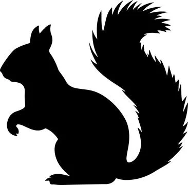 Squirrel Silhouette Vector Illustration White Background Stock Illustration