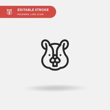 Squirrel Simple vector icon. Illustration symbol design template for web mobi Stock Illustration