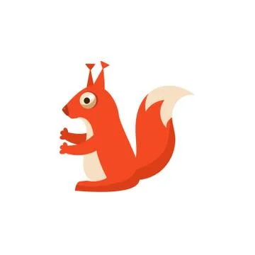 Squirrel Simplified Cute Illustration Illustrazione stock