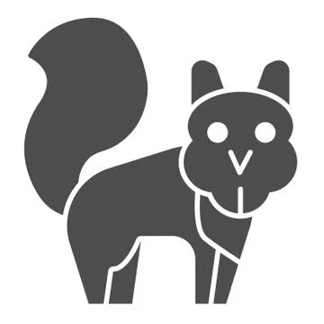 Squirrel solid icon. Marmot simple silhouette, standing and looking at you 스톡 일러스트