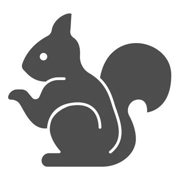 Squirrel solid icon, worldwildlife concept, forest squirrel vector sign on white 스톡 일러스트