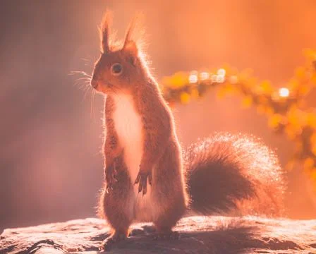 Squirrel standing on the ground Stock Photos