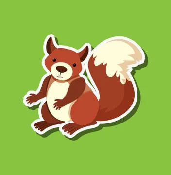 A squirrel sticker character 스톡 일러스트