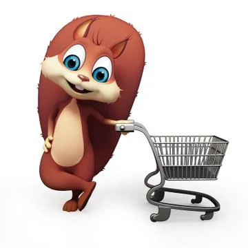 Squirrel with trolley Stock-Illustration