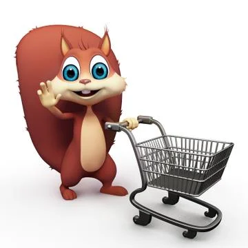Squirrel with trolley Stock-Illustration