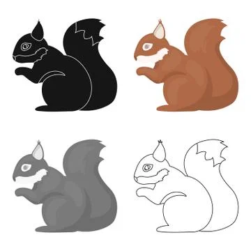 Squirrel vector icon in cartoon style for web Stock Illustration